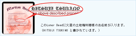 火星の土地権利書